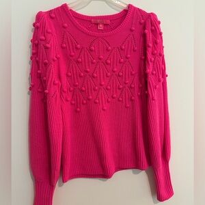 *EUC* Lilly Pulitzer Vibrant Pink Pom Pom Sweater